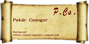 Pekár Csongor névjegykártya